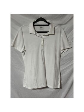Women's Puma White Polo Shirt Size L